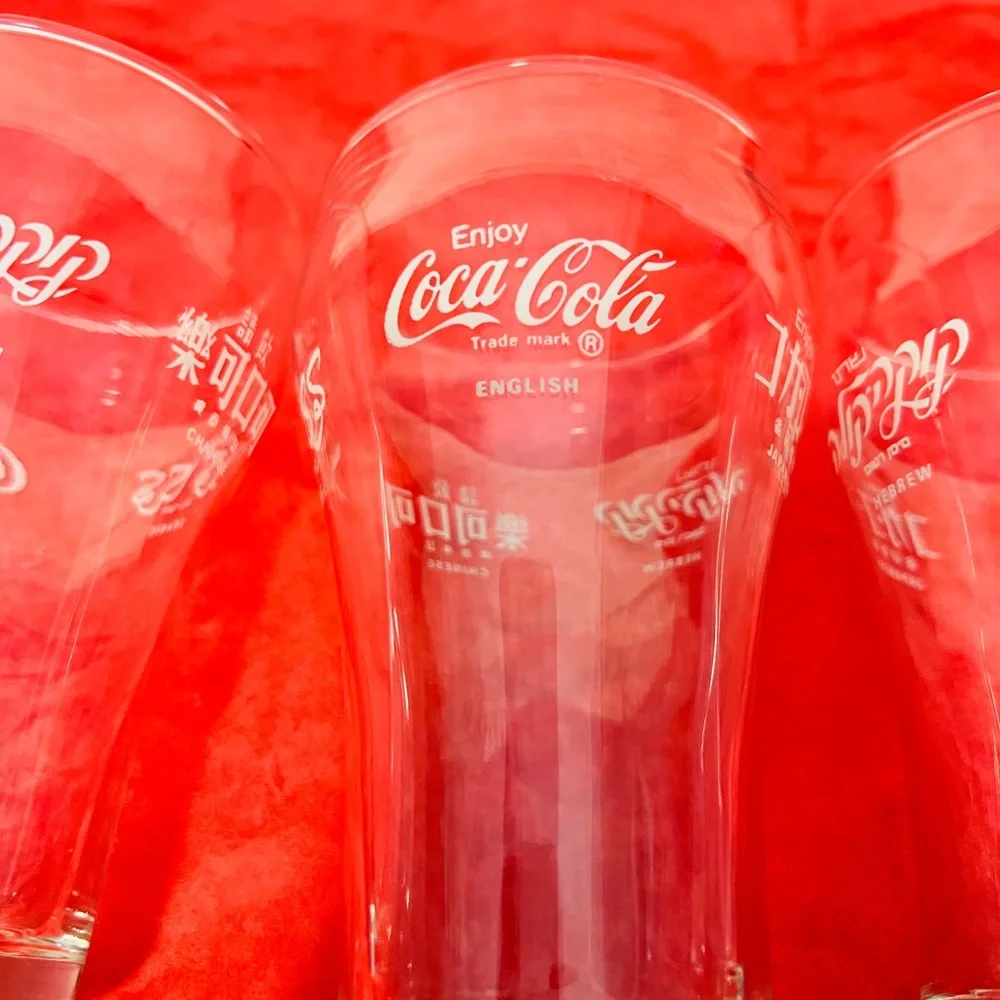 6 Vintage coca-cola glasses written in 5 languages - Picture 8 of 11